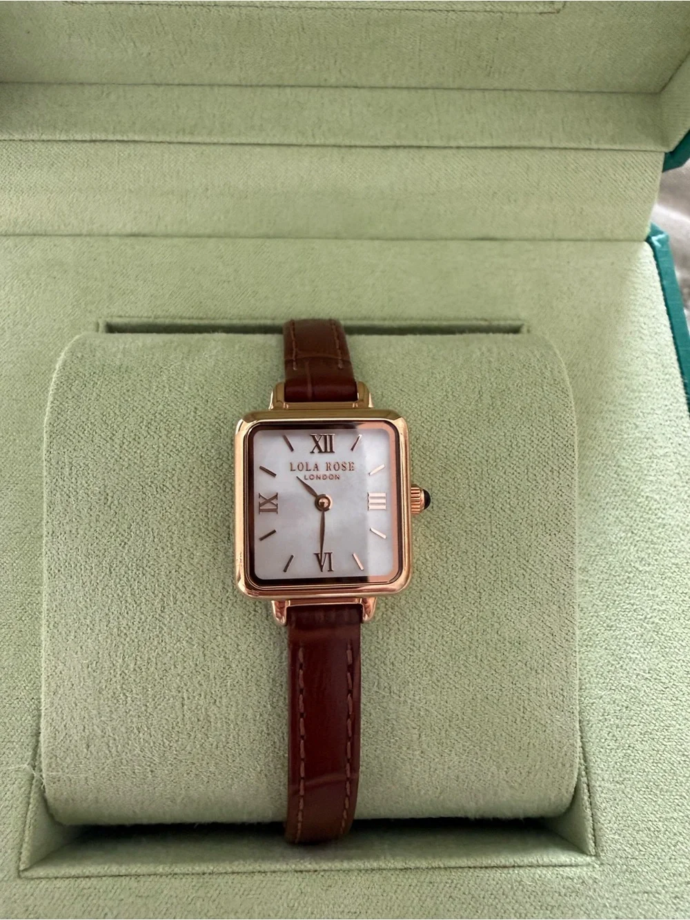 Mother of Pearl Lola Rose Watch with Brown Leather Strap